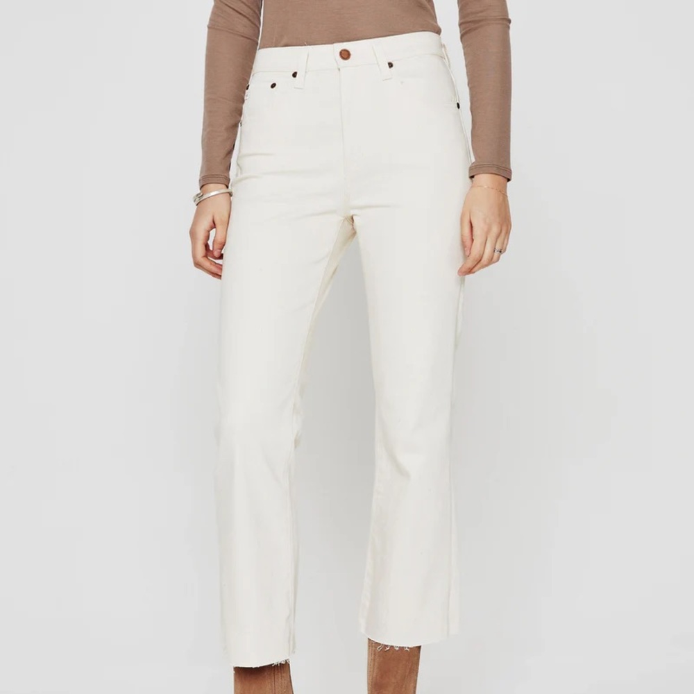 Kinsley AG-ED™ HIGH-RISE CROPPED DENIM Women's Cream Jeans Size 27 - NWT